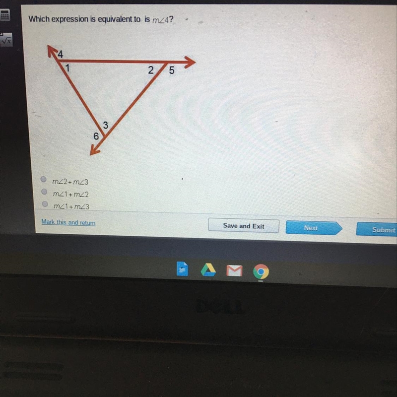 D is m<5+m<6 Please answer im not very good with this math-example-1