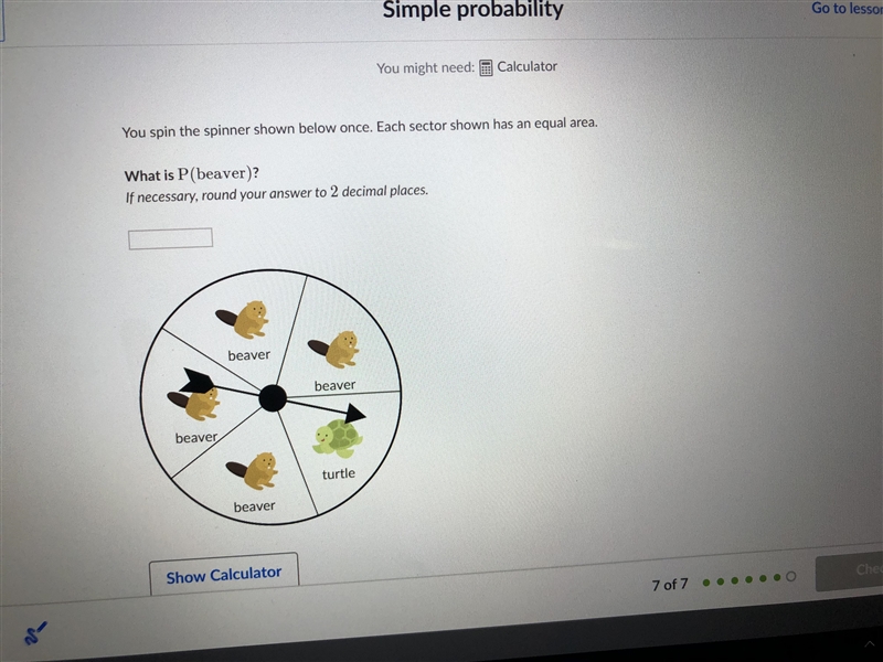 You spin the spinner shown below once. Each sector shown has an equal area. What is-example-1