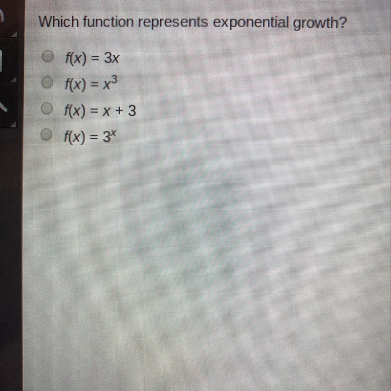 Which function represents exponential growth?-example-1