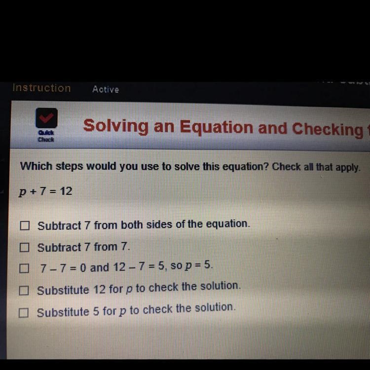 Pls help!!! Which steps would you use to solve this equation? Check all that apply-example-1