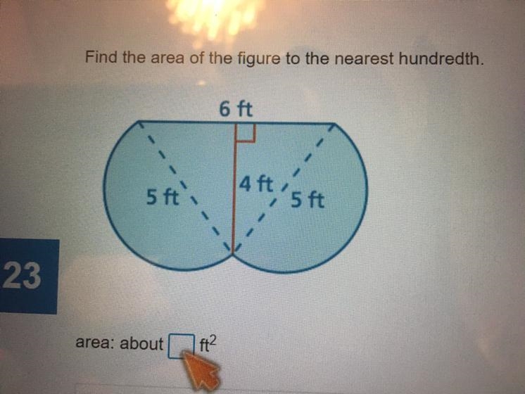 Find the area of the figure to the nearest hundredth.-example-1