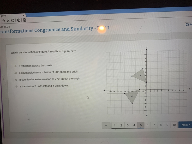 Which transformation of figure a results in figure A‘?-example-1