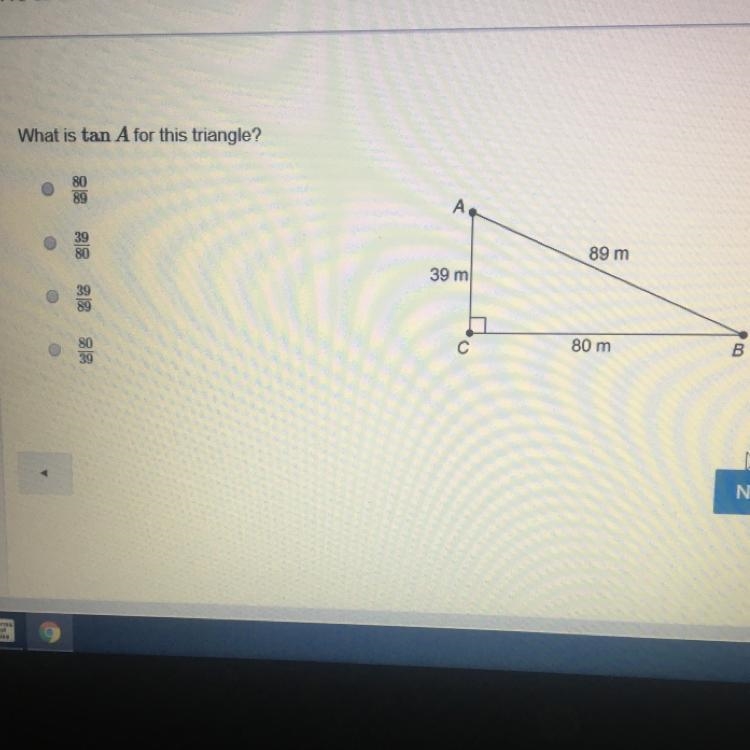 What is tan A for this triangle-example-1