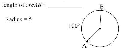 Find the length of arcAB. *-example-1