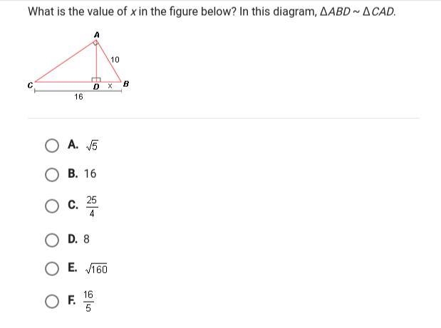 What is the value of x in the figure below?-example-1