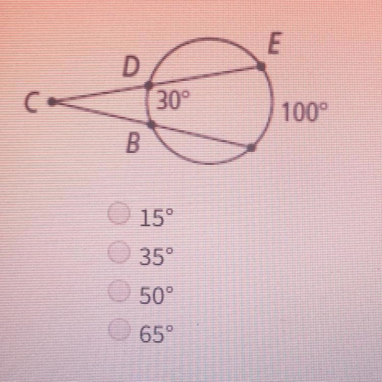 2. In the figure, what is m ZC? (1 point) 15° 35° 50° 65°-example-1