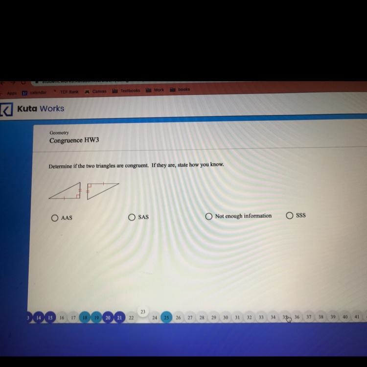 Determine if the two triangles are congruent-example-1