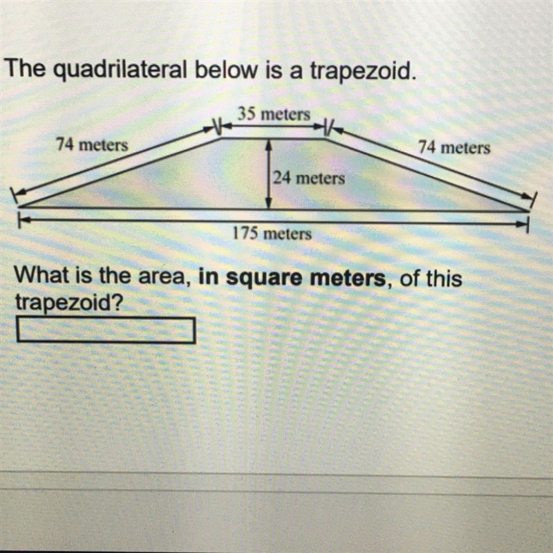 The quadrilateral below is a trapezoid. What is the area, in square meters, of this-example-1