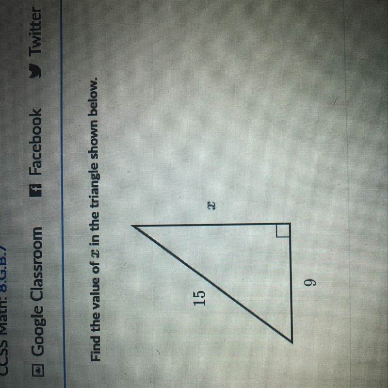 Find the value of x in the triangle shown below-example-1