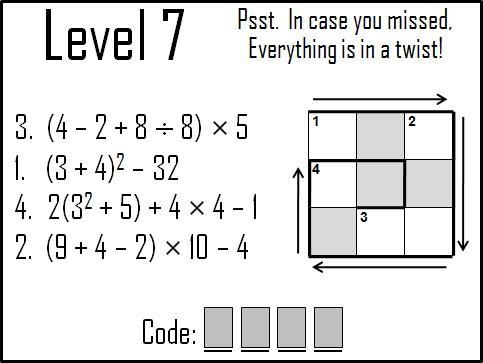 Help me please. This is an Order of Operations Escape Room. There is a 4-digit code-example-1