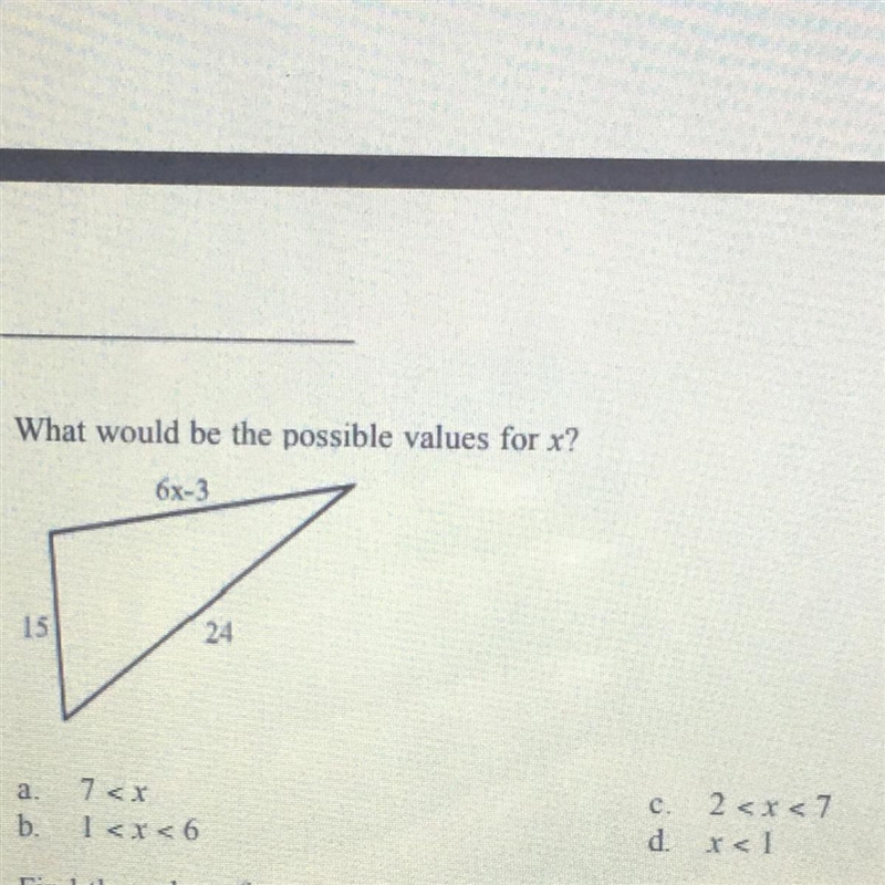 What would be the possible value for x?-example-1