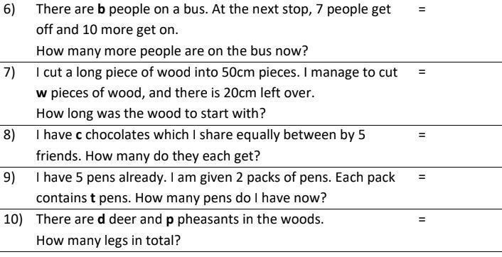 Write the algebraic expression for each word problem. See if you can spot the trick-example-1