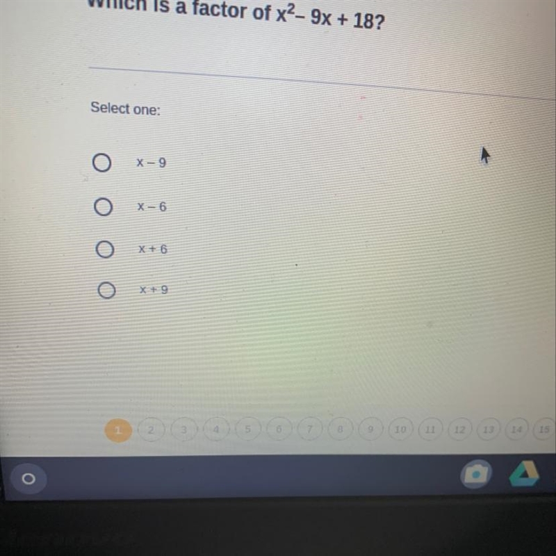 Which is a factor of x^2-9x + 18?-example-1