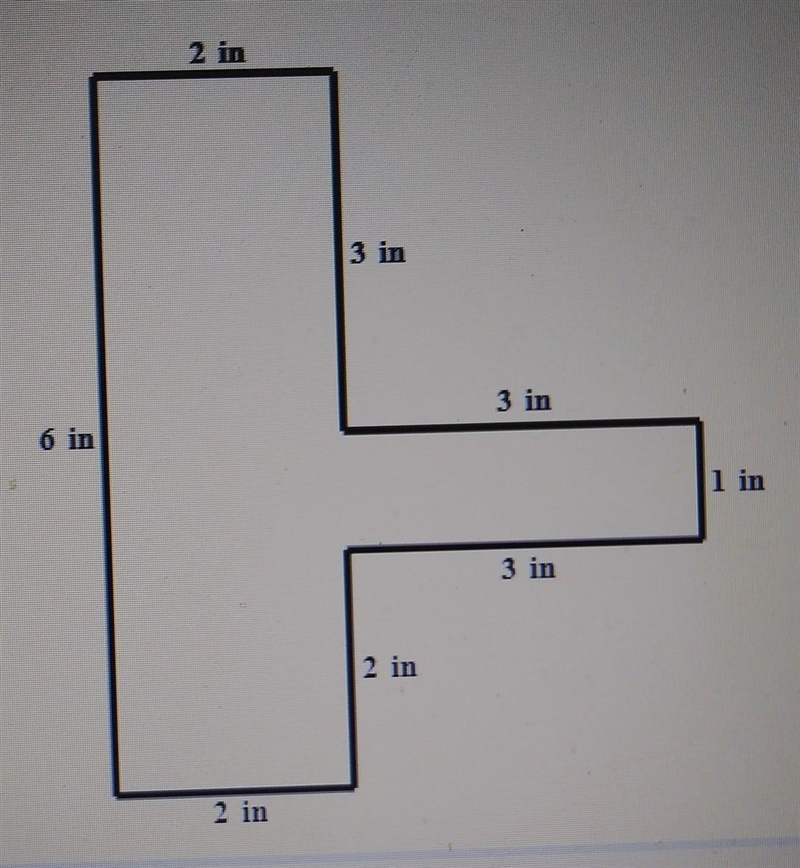 Find the area of the figure, (Sides meet at night angles.) ​-example-1