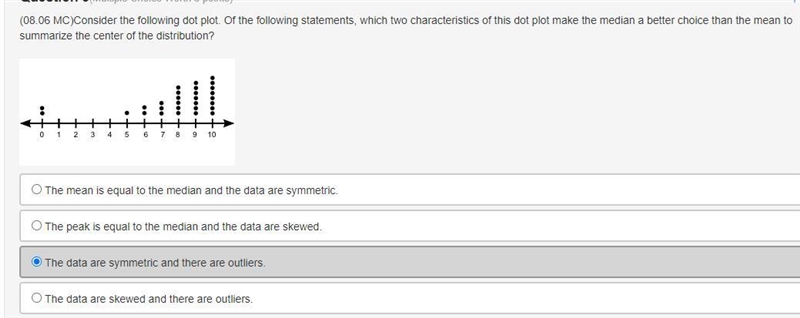 helppppppp (08.06 MC)Consider the following dot plot. Of the following statements-example-1