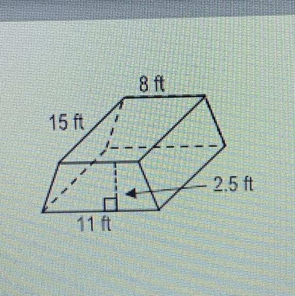 What is the volume of the trapezoidal prism?-example-1