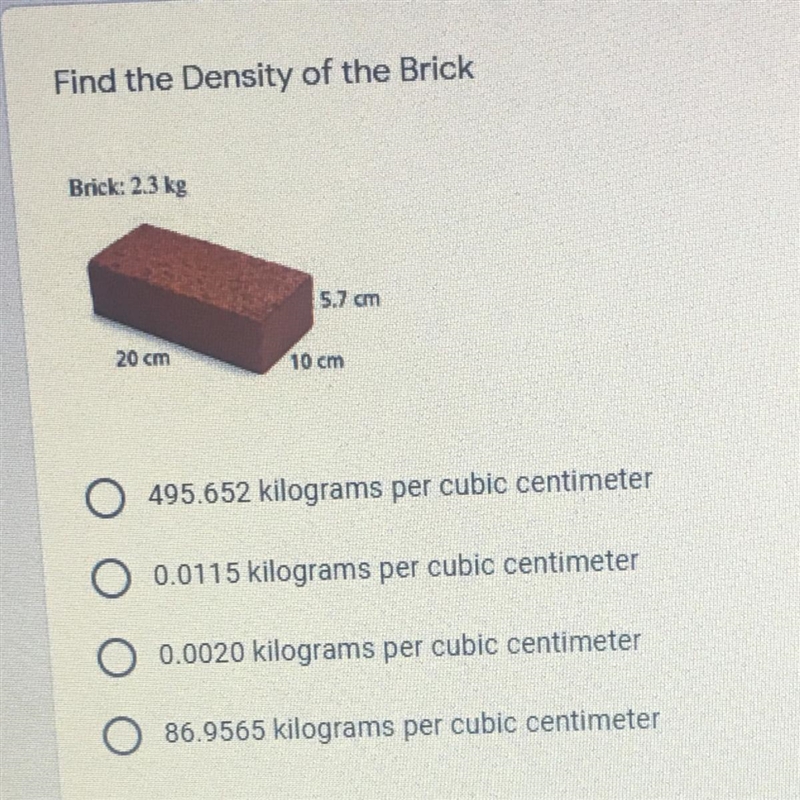 What is the density of the brick-example-1