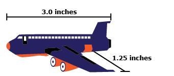 A model of an airplane is shown below: If the actual length from nose to tail of an-example-1