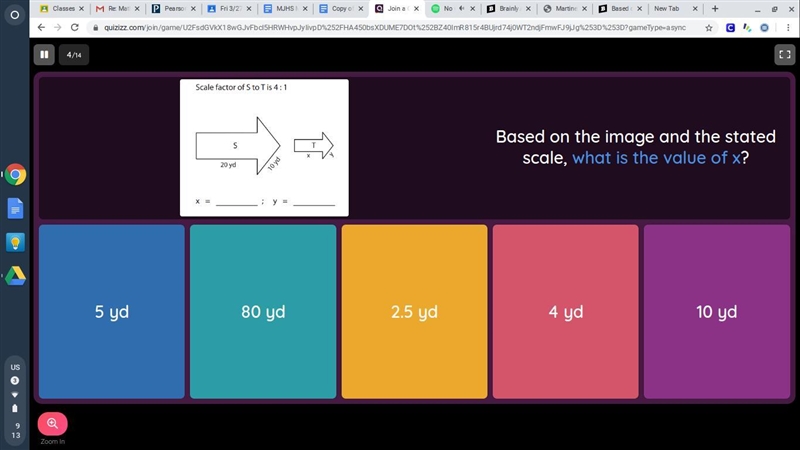 Based on the image and stated scale, what is the value of x?-example-1