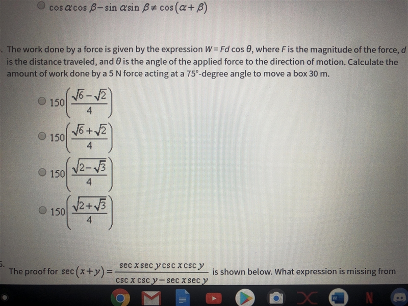 I’ve got a couple trigonometry questions that I really need help on. I don’t understand-example-1