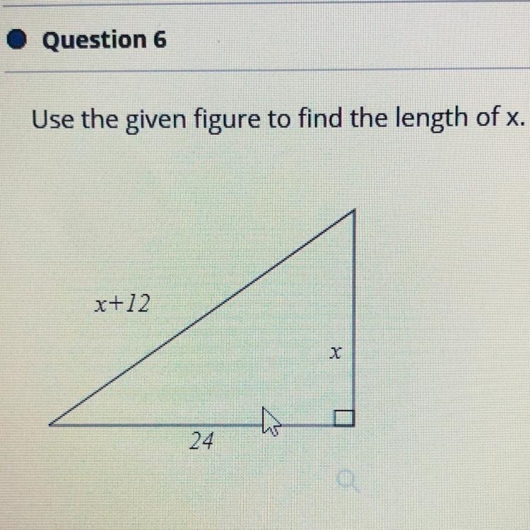 Use the given figure to find the length of x.-example-1