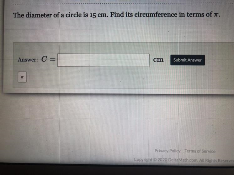 Circumference in terms of pi does anyone know this?-example-1