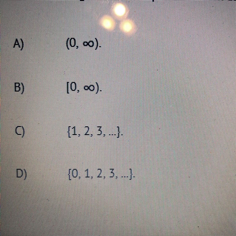 The geometric sequence shown can be represented by the function y = (1/2) ^ n where-example-1