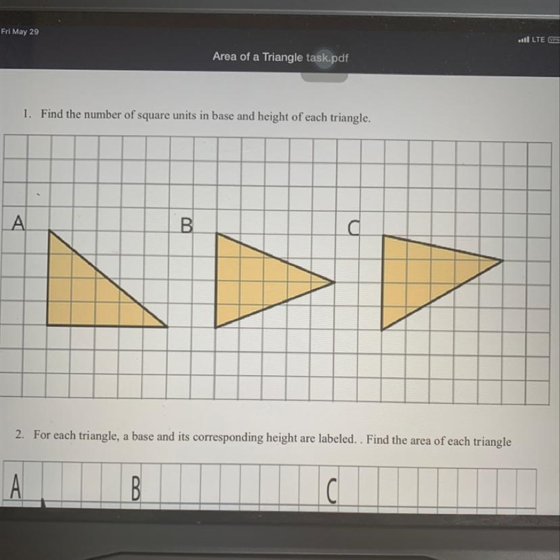 Can someone please help me? Find the number of square units in base and height for-example-1