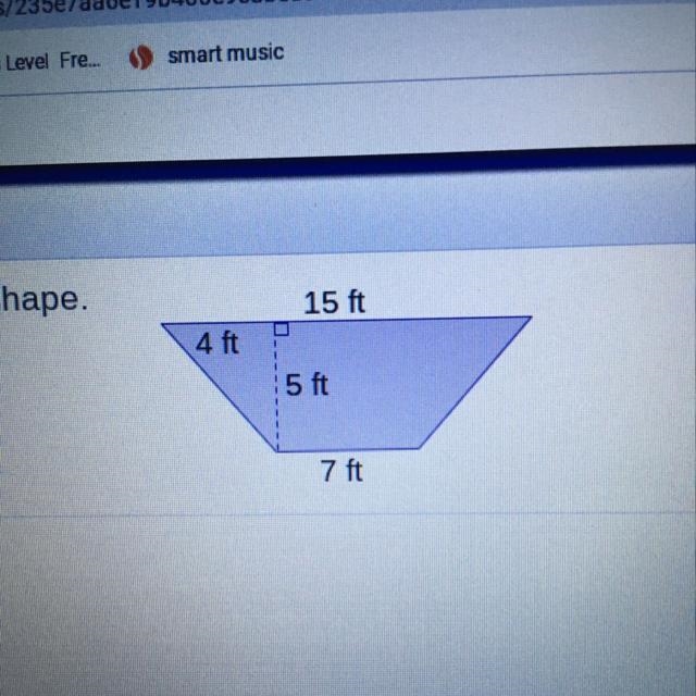 I need help on what the area of the shape is because they didn’t tell us how to find-example-1