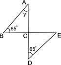 What is the measure of angle CED? There are two triangles labeled ABC and DCE with-example-1