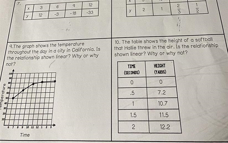 Pls help me answer 7,8,9&,10. there trying to find if those questions are linear-example-1