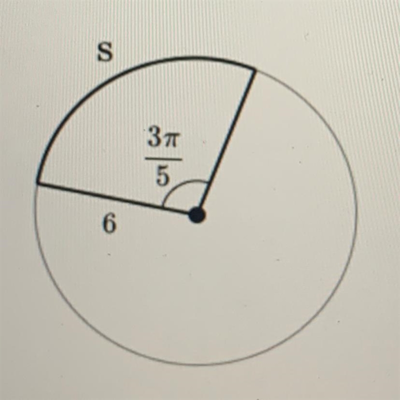 What is the length of arc S shown below-example-1