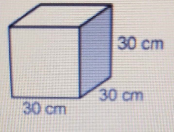 What is the capacity of the cube in liters? A.270 L B.2700 L C.27,000 L D.27 L​-example-1