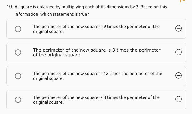 A square is enlarged by multiplying each of its dimensions by 3. Based on this information-example-1