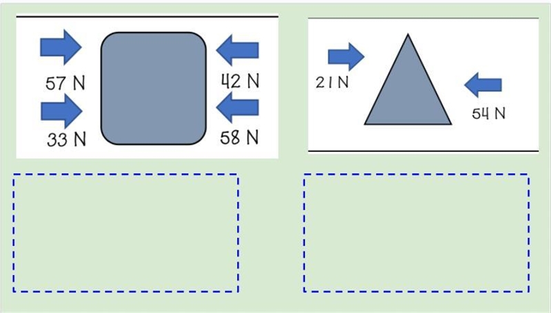 Solve for the total net forces by either ADDING or SUBTRACTING the arrows and record-example-2