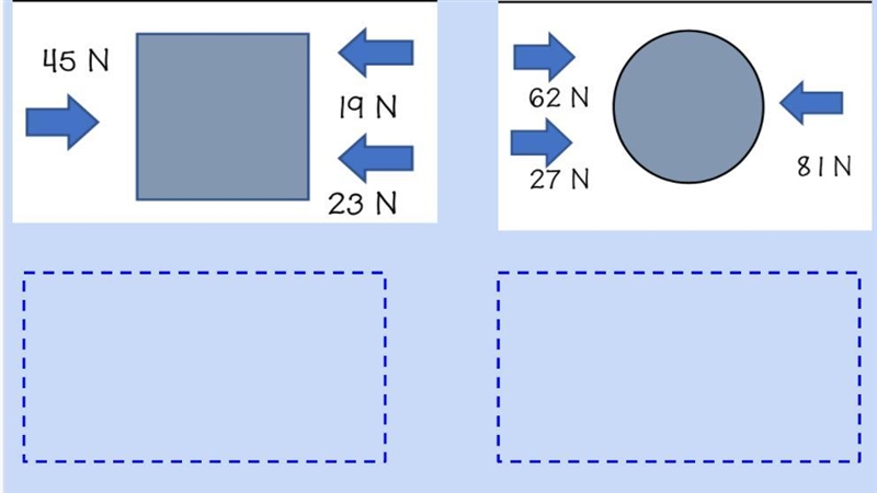 Solve for the total net forces by either ADDING or SUBTRACTING the arrows and record-example-3