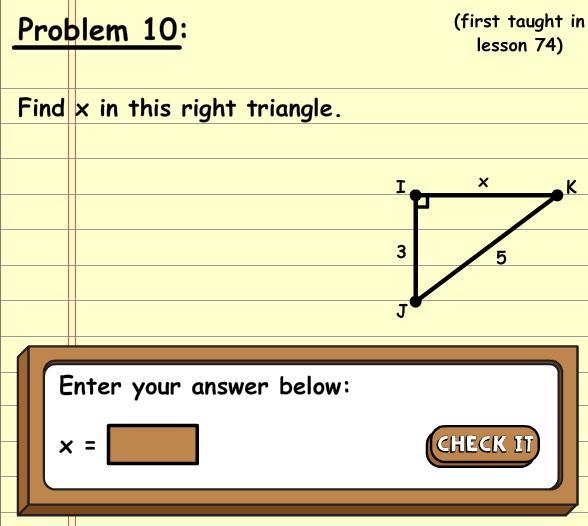 Find x in this right triangle-example-1