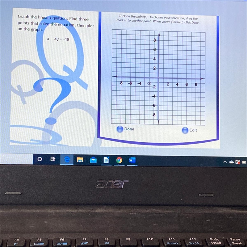 Need help graphing 3 points !!-example-1