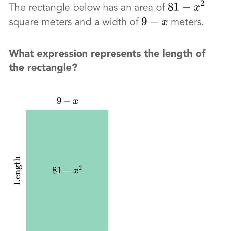 What expression represents the length of the rectangle?-example-1