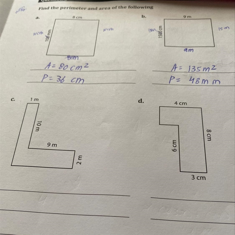 Perimeter and area for these 2 please! Give explanation! BIG POINTS-example-1