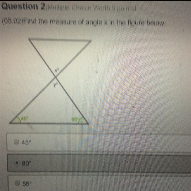 Find the measure of angle X in the figure below-example-1