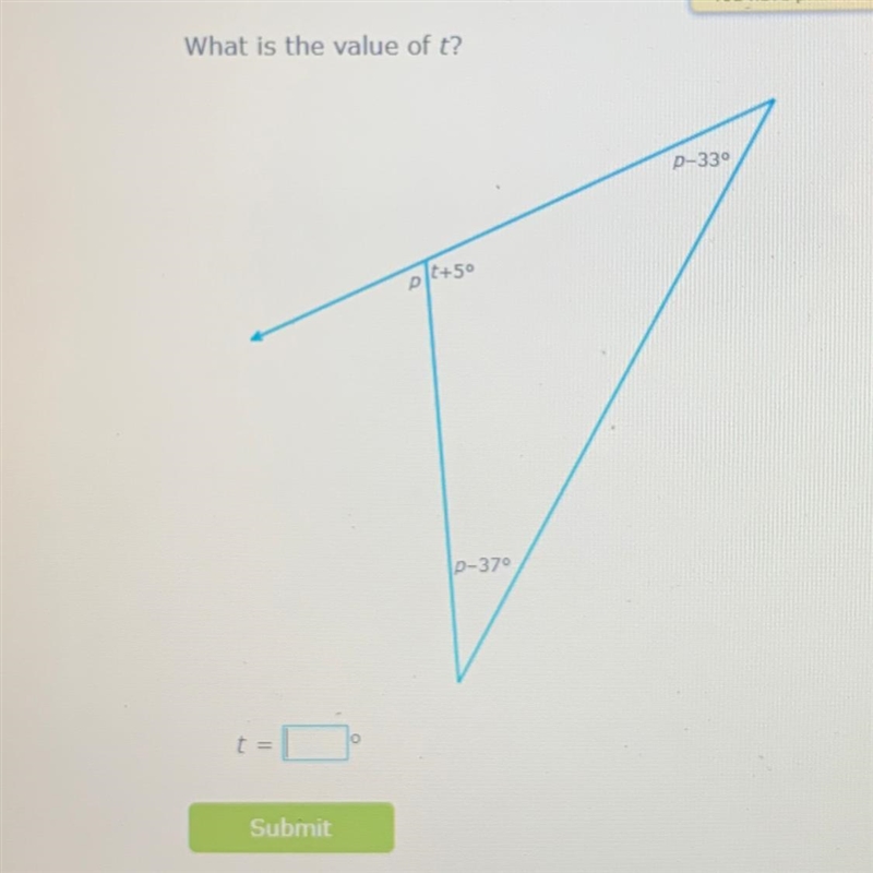 What is the value of t? (geometry question)-example-1