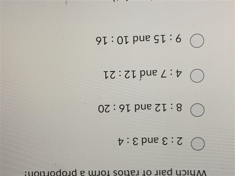 Which pair of ratios form a proportion?-example-1