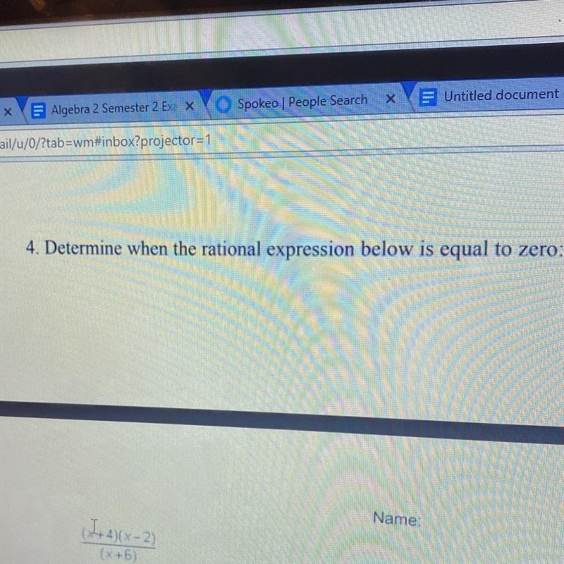 Determine when the rational expression below is equal to zero ?-example-1