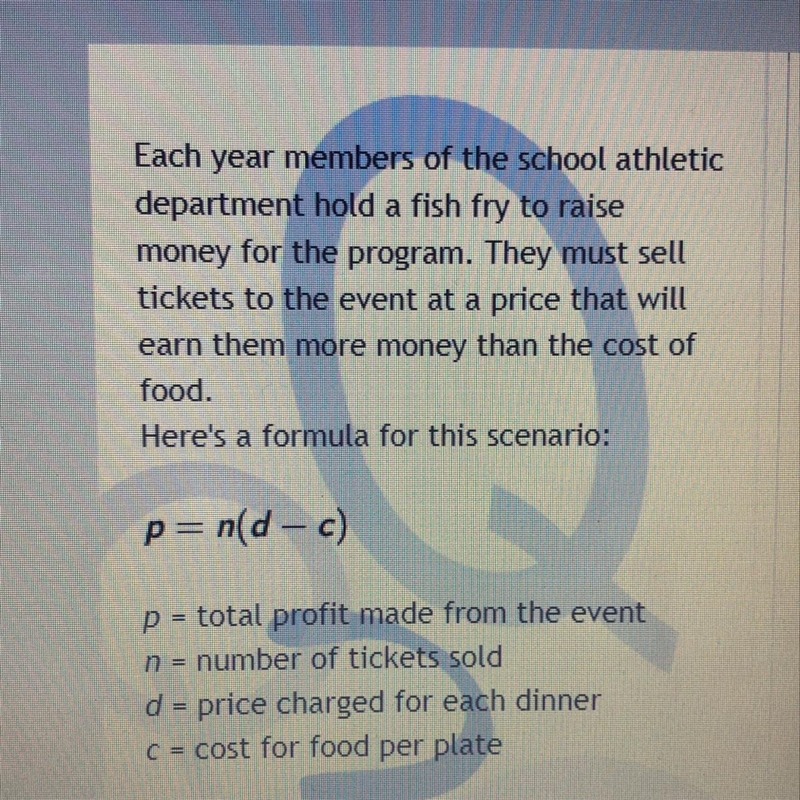 Rewrite the formula to determine the number of tickets they need to sell-example-1