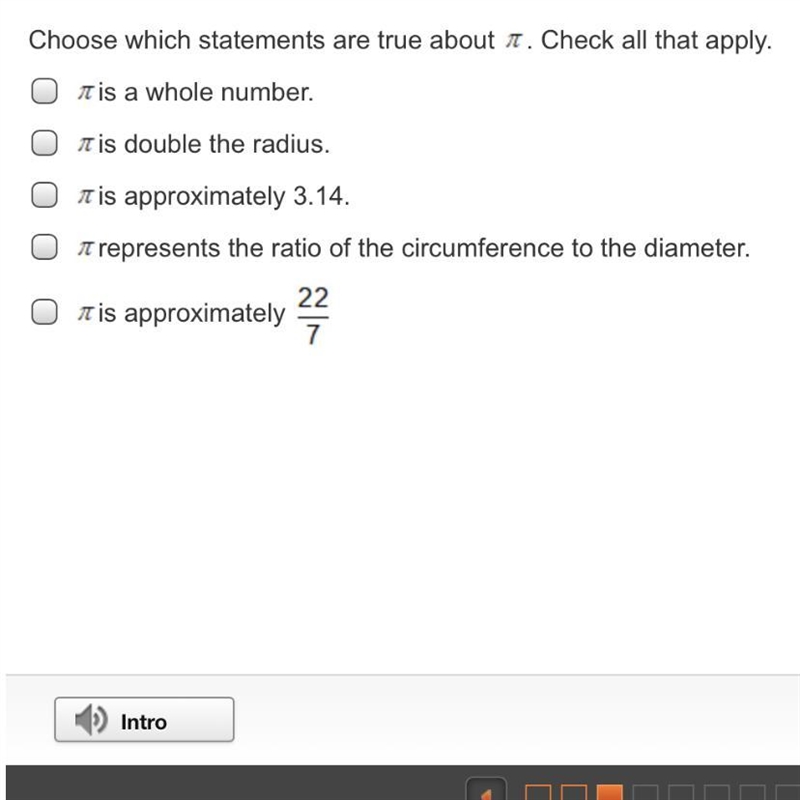 Choose which statements are true about Pi. Check all that apply.-example-1