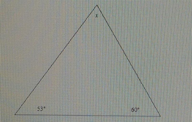 PLEASE HELP PLEASE HELP ≧﹏≦ Find the value of x in the triangle. A. 7° B. 293° C. 113° D-example-1