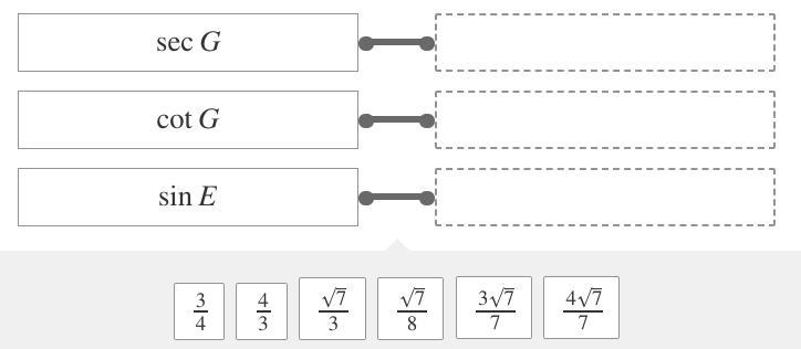 Help please!!!!!! Right △EFG has its right angle at F, EG=8, and FG=6. What is the-example-1