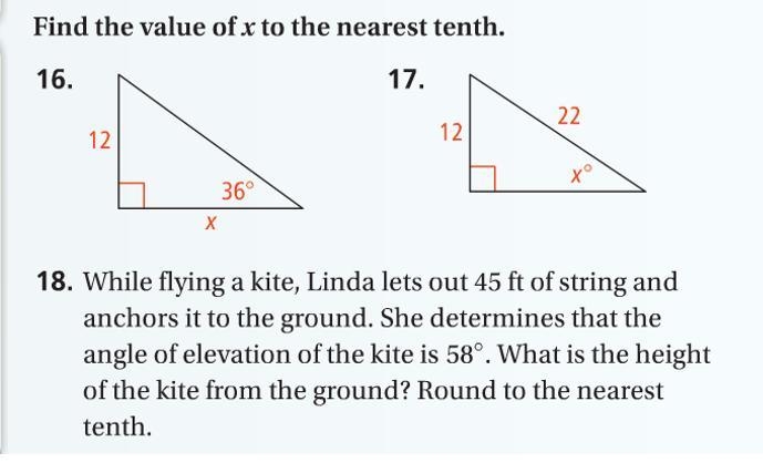 Find the value of x to the nearest tenth.-example-1