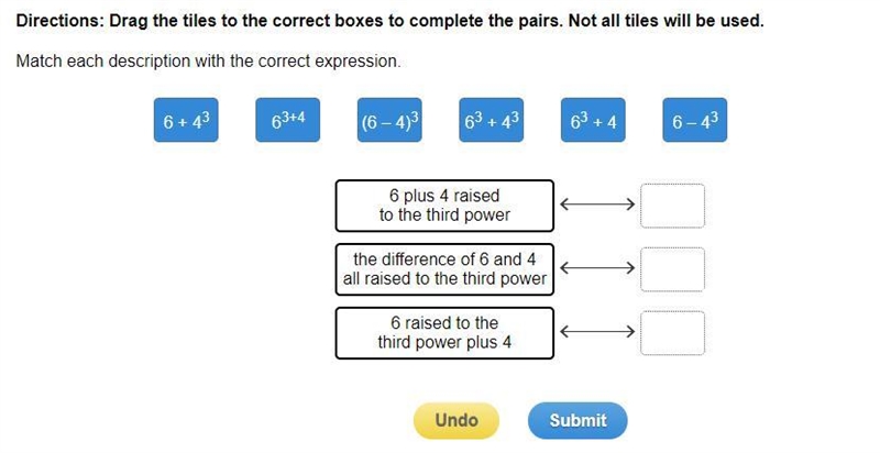 Drag the tiles to the correct boxes to complete the pairs. Not all tiles will be used-example-1